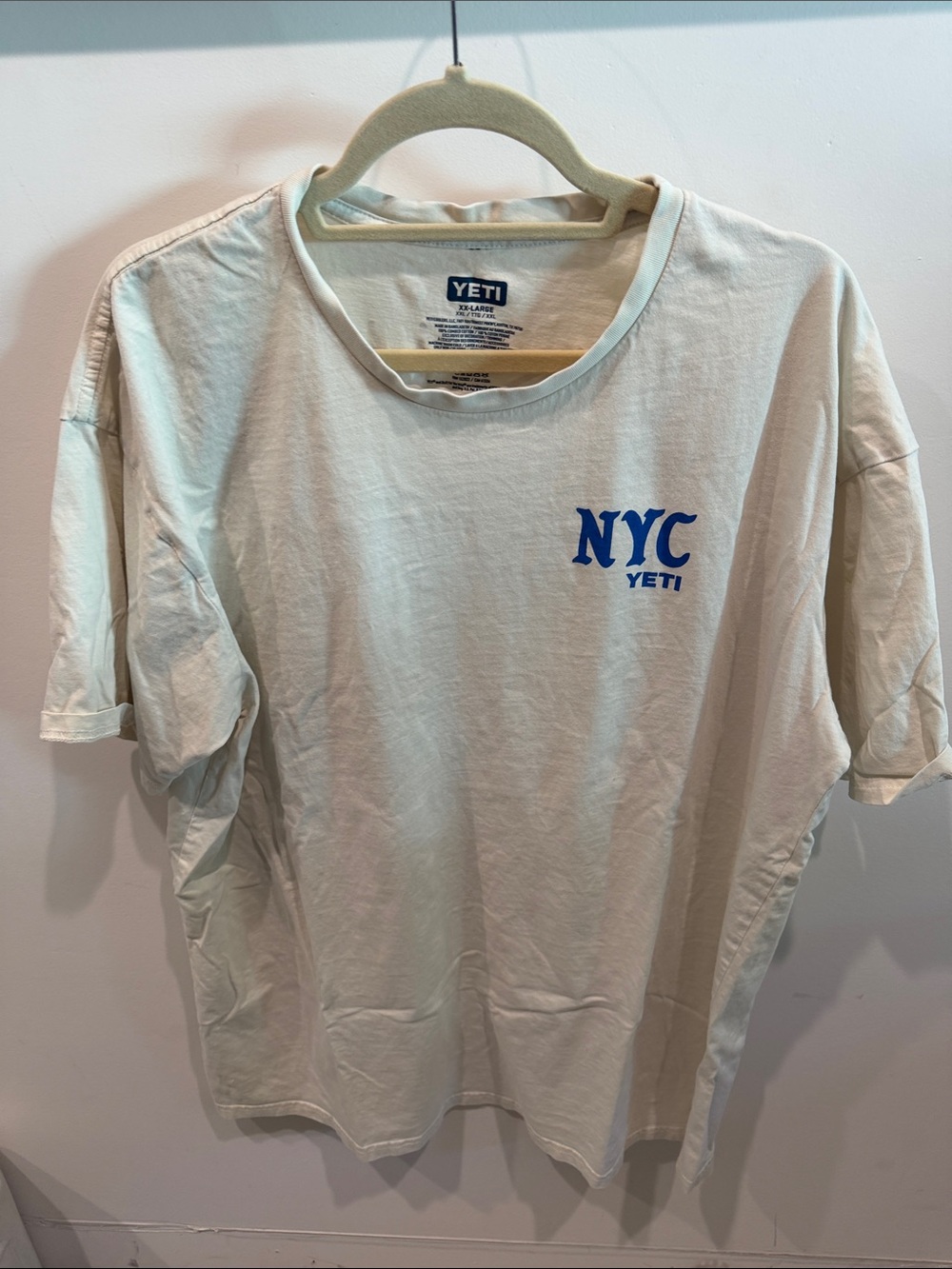 Yeti Cream Short-Sleeve Tee with Blue NYC Logo
